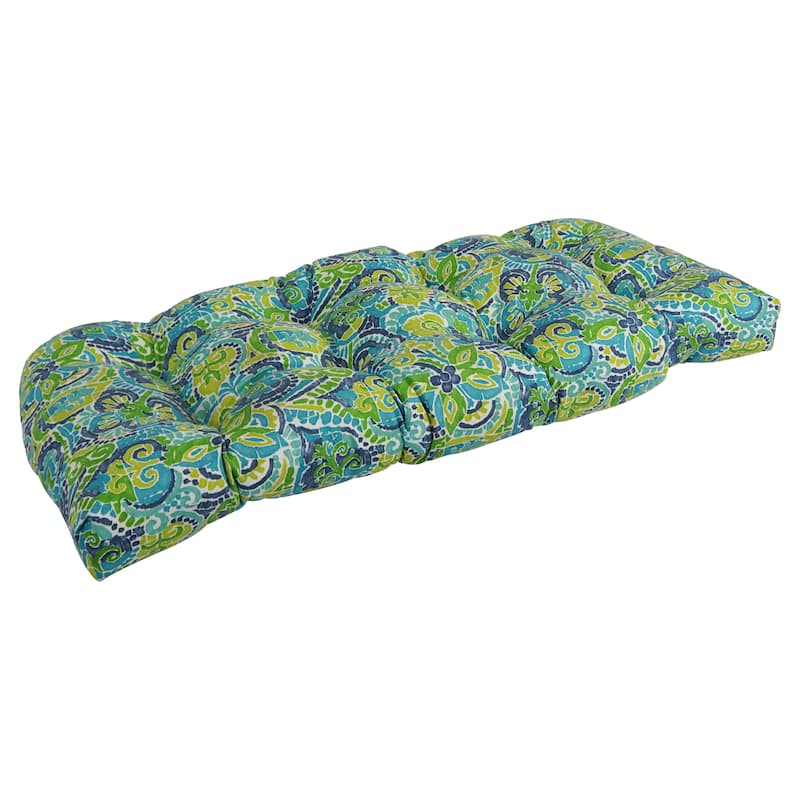 42-inch Rounded Back Tufted Outdoor Loveseat/Bench Cushion