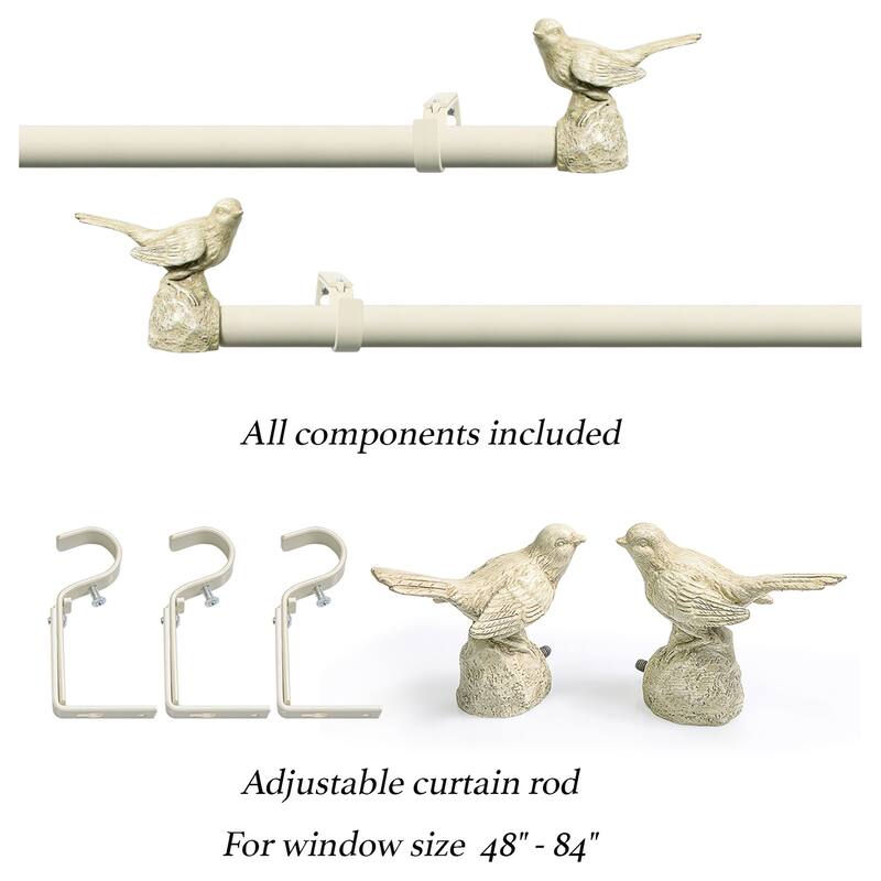 Meriville 1-Inch Diameter Single Window Treatment Curtain Rod