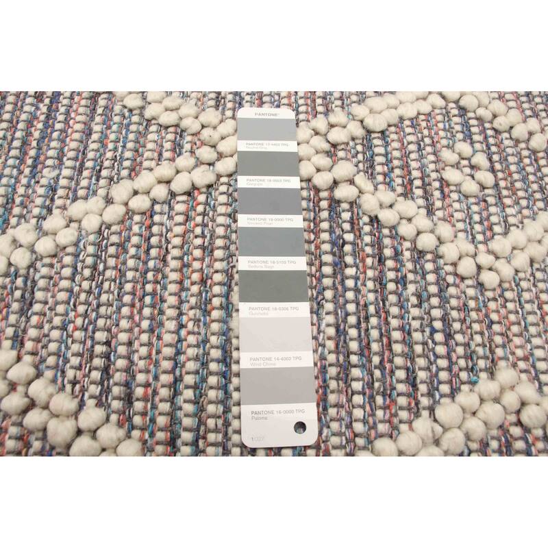 ECARPETGALLERY Braid weave Sienna Grey Wool Rug - 4'11 x 7'9