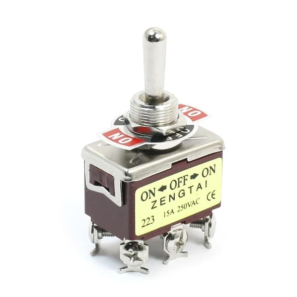 On Off On Dpdt Momentary Rocker Type Control Toggle Switch Ac 250v 15a E Ten223