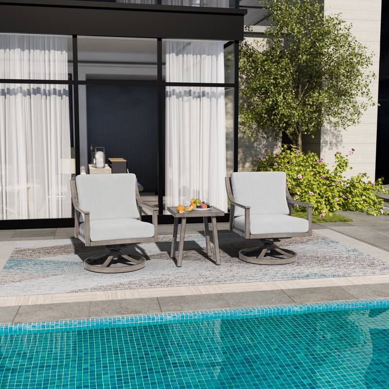 1-Piece Aluminum Outdoor Table with Hand-painted Frame