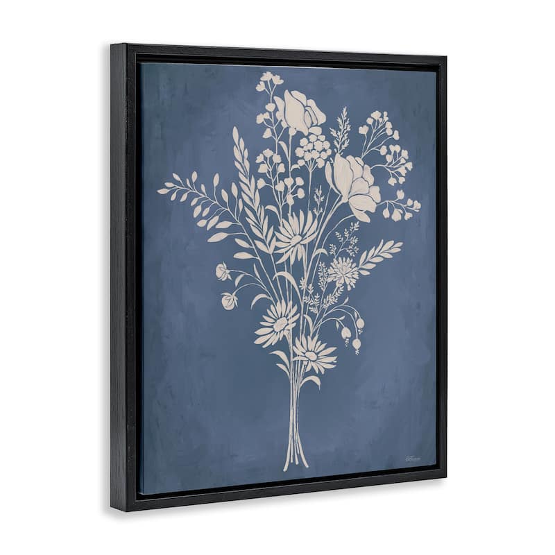 Stupell Garden Bundle over Blue Framed Floater Canvas Wall Art Design By Cat Thurman Designs
