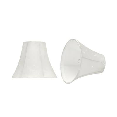 Aspen Creative Bell Chandelier Clip-On Lamp Shade (2 Pack), Beige, (3" x 6" x 5")