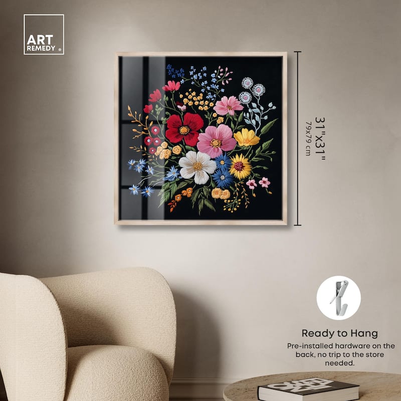 Midnight Wildflower Weave Shadowbox by Art Remedy