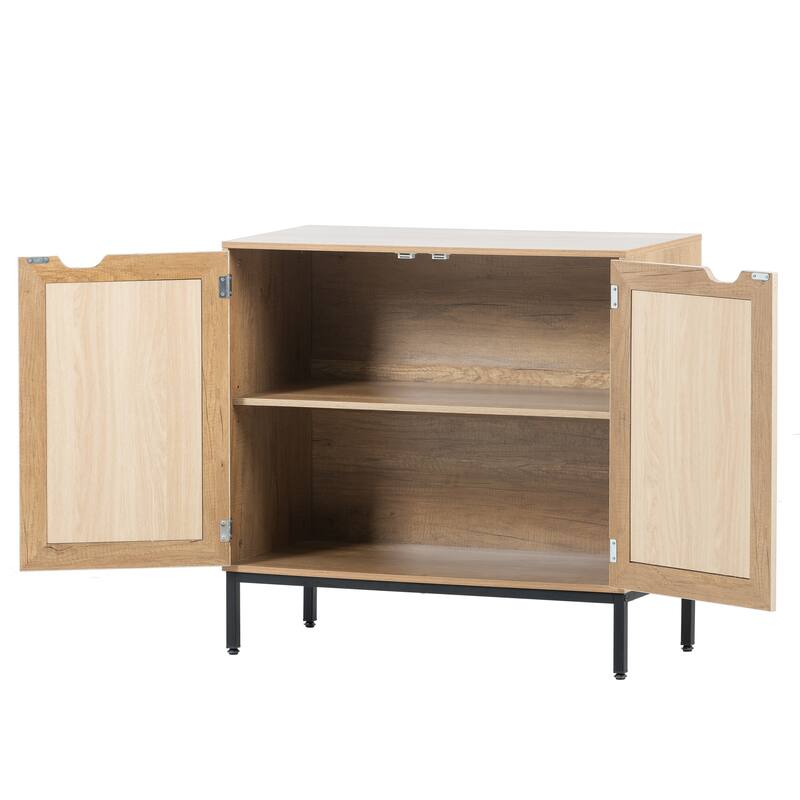 Rustic Accent Storage with 2 Rattan Doors Bed Bath & Beyond