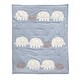 preview thumbnail 3 of 6, Lambs & Ivy Signature Elephant Tales Blue/Gray/White Stripe 4-Piece Nursery Baby Crib Bedding Set