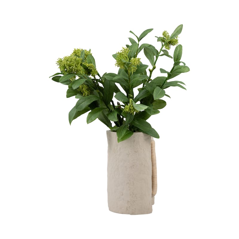Sagebrook Home Ivory Omix Crafted Vase W Handle