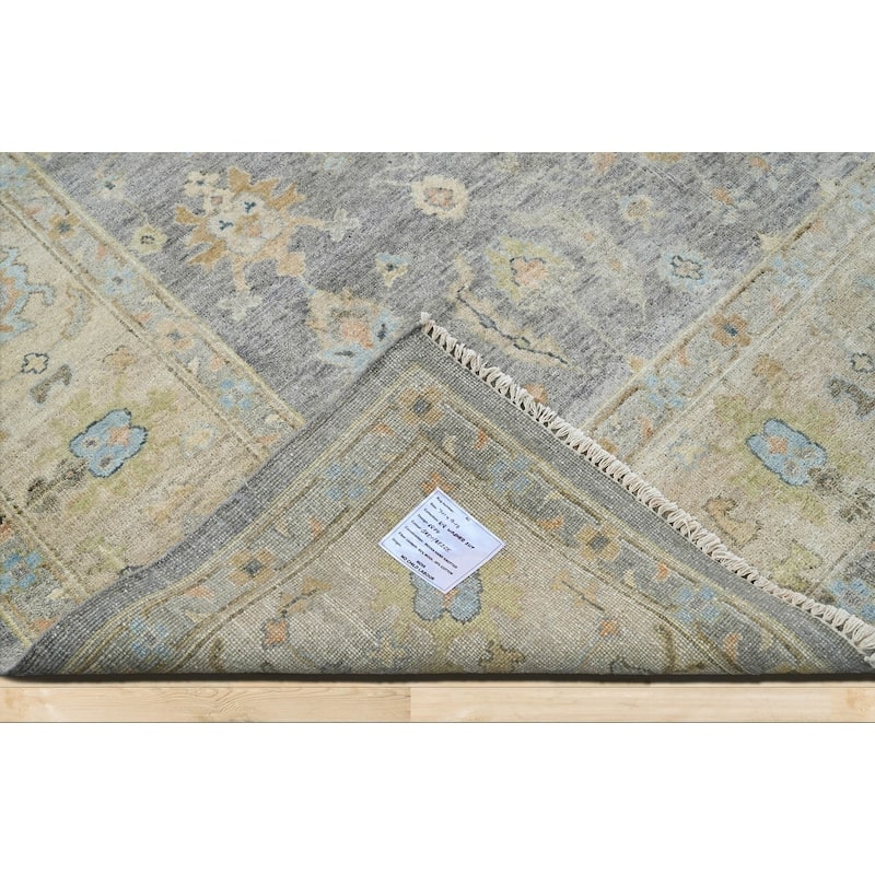 Multi Size Hand Knotted Blue Traditional Oushak Wool Oriental Area Rug