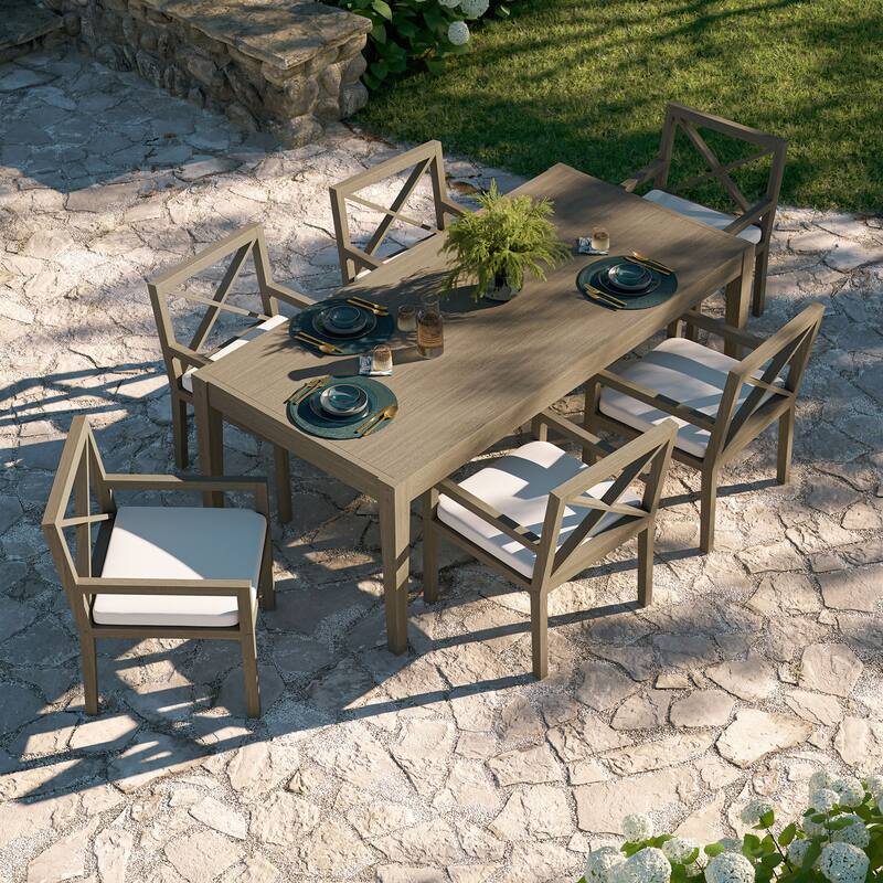 Northlake 7-Piece Outdoor Patio Teak Wood Dining Set