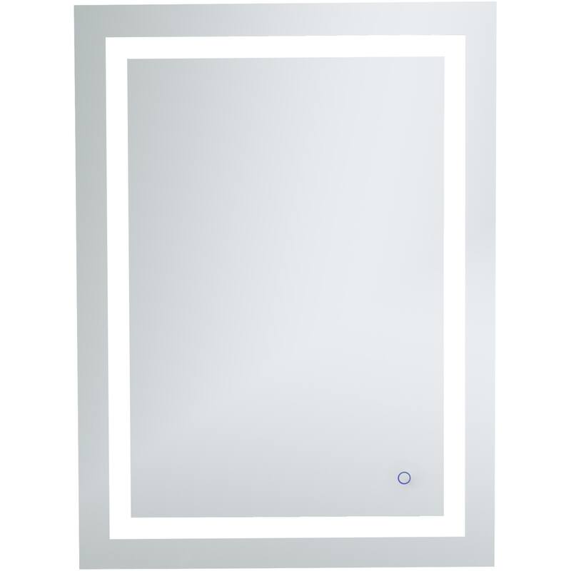 Elegant Lighting Helios 36" x 27" Rectangular Frameless Wall Mounted - Silver