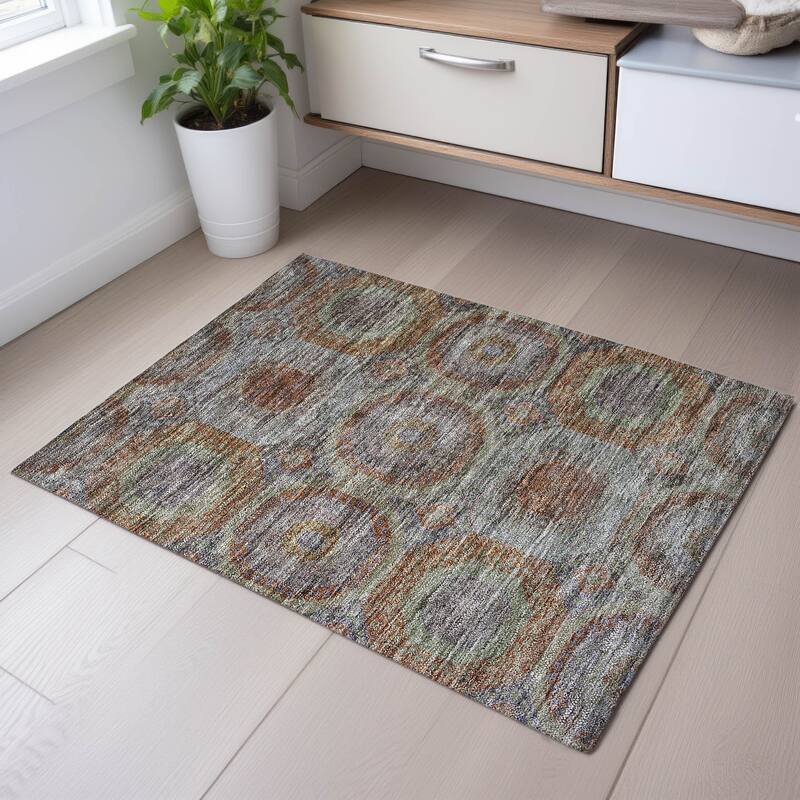 Premium Washable Super Soft Vintage Mamluk Mayfield Rug - Paprika - 1'8" x 2'6"