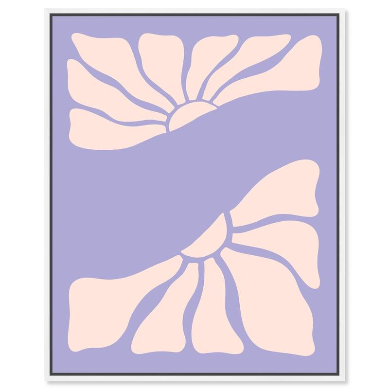 Split in two Flower Canvas by Art Remedy - 16" x 20" - White