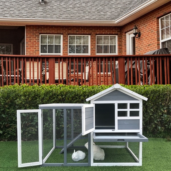 Outdoor rabbit hutch with run shop
