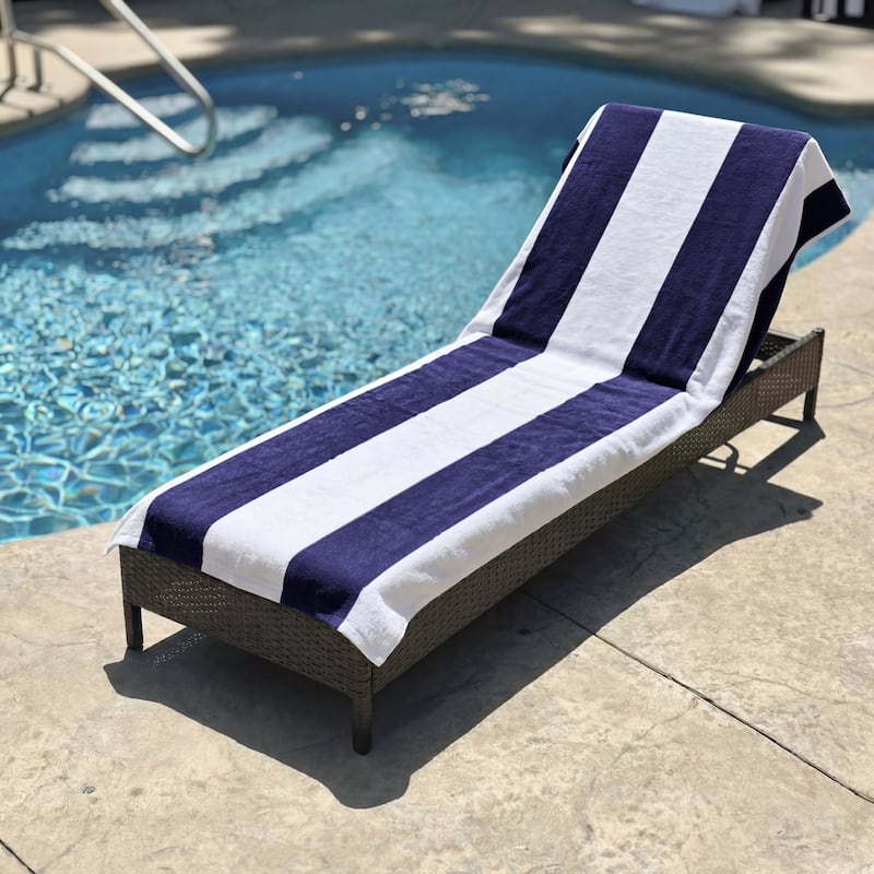 Superior Cotton Cabana Stripe Standard Size Towel/ Chaise Lounge Chair Cover