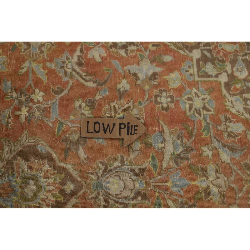 Traditional Kashan Vintage Persian Area Rug Handmade Wool Carpet - 9'3" x 13'0"
