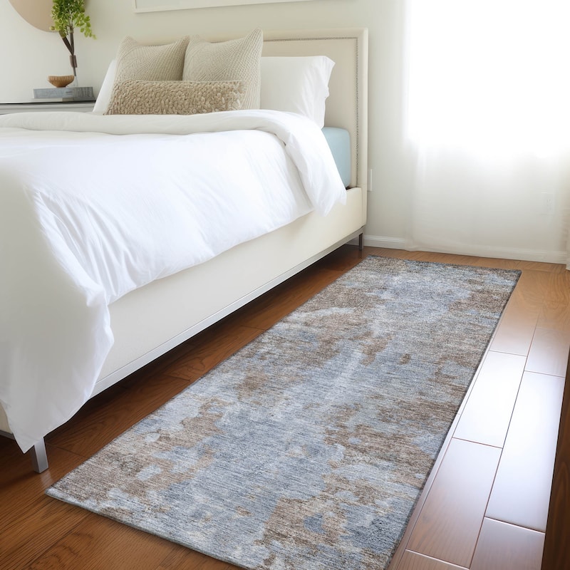 Machine Washable Indoor/ Outdoor Modern Ombre Chantille Rug