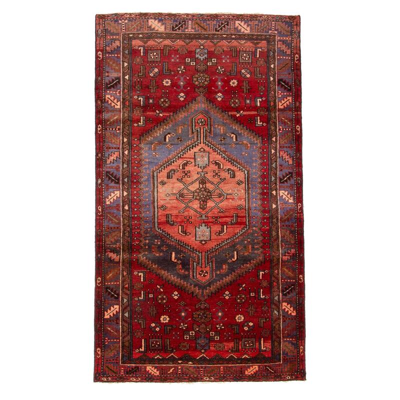 ECARPETGALLERY Hand-knotted Andelz Dark Red Wool Rug - 4'2 x 7'9