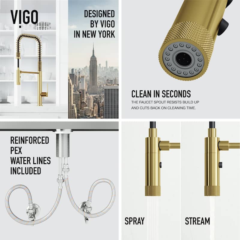 VIGO Sterling 23" H Single Handle Pull-Down Sprayer Kitchen Faucet