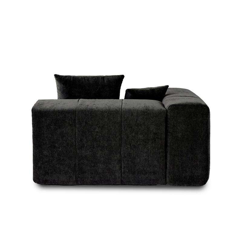 Extra Large U Shaped Linen Modular Sectional Couch with Ottoman for Living Room
