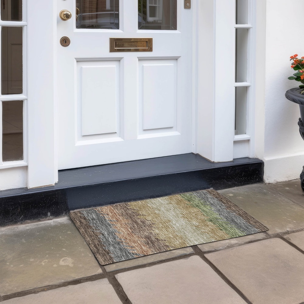 Machine Washable Indoor/ Outdoor Chantille Abstract Ombre Rug