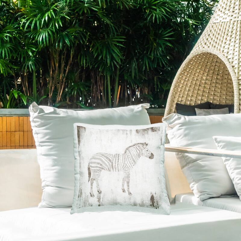 Stupell Boho Striped Zebra Printed Outdoor Throw Pillow Design by Janet Tava