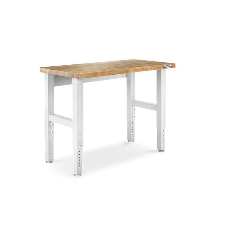 Gladiator GarageWorks 4-ft Adjustable Height Hardwood Workbench with Hammered Granite Finish