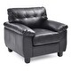 preview thumbnail 2 of 2, Solid Tufted Upholstered Accent Chair - 36" - Black