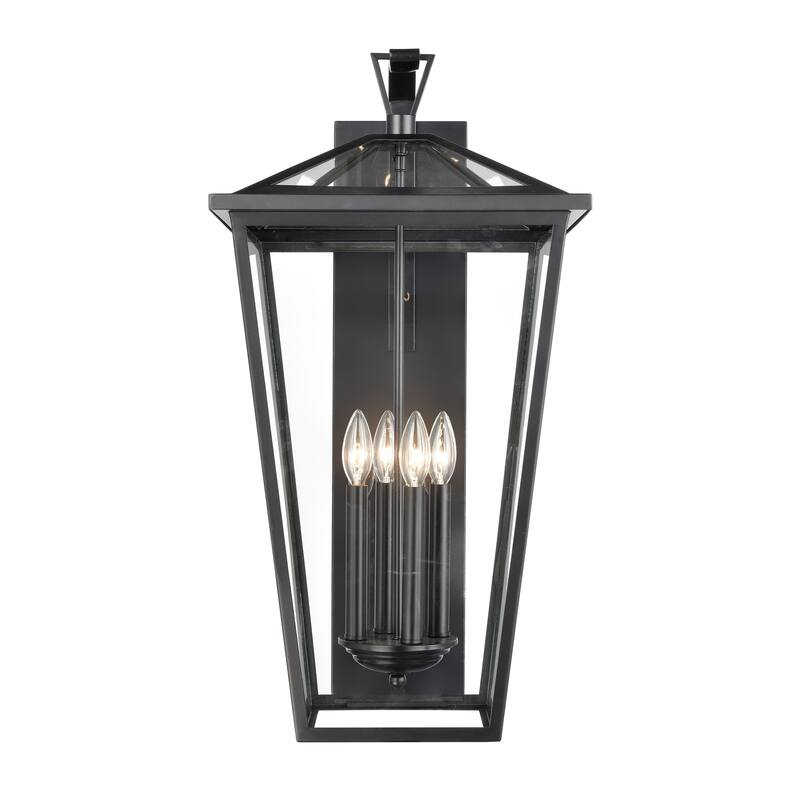 Main Street 10'' High 1-Light Outdoor Sconce - Black - 28 inch Tall - Black