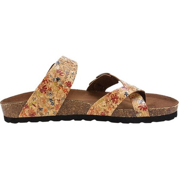 white mountain floral sandals