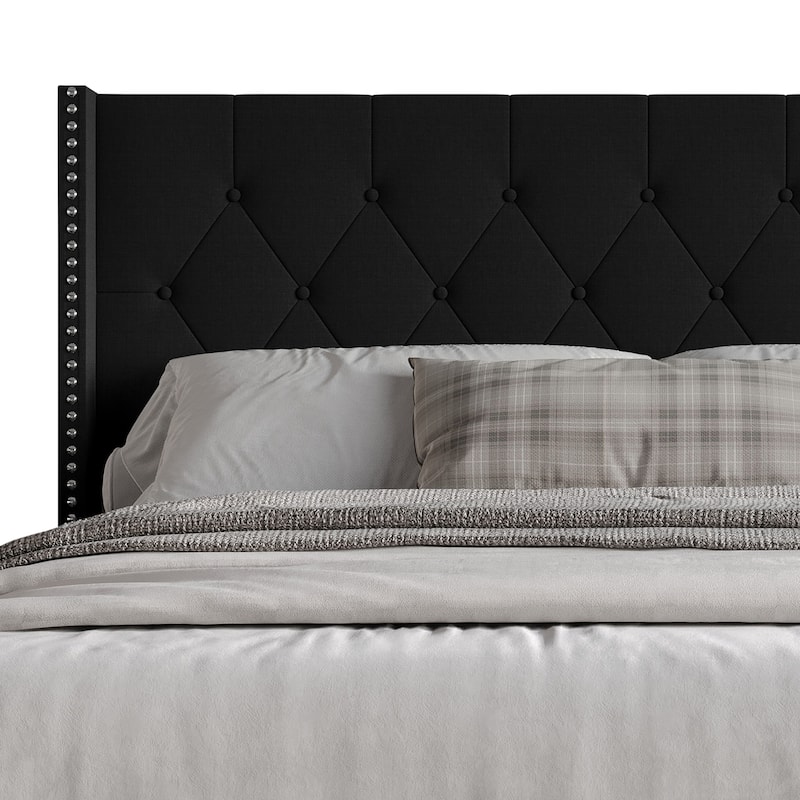 Clayfell Cicero Tufted Upholstered Wingback Panel Bed