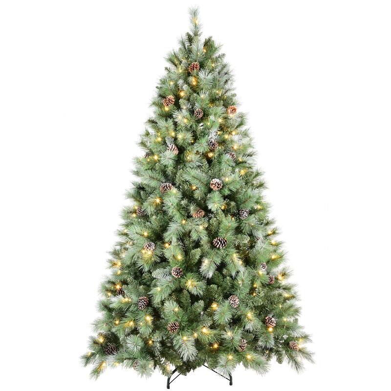 HomeRoots 7.5' Full Pine Christmas Tree With Decorations - Green - 56.00 in. x 90.00 in. x 56.00 in.