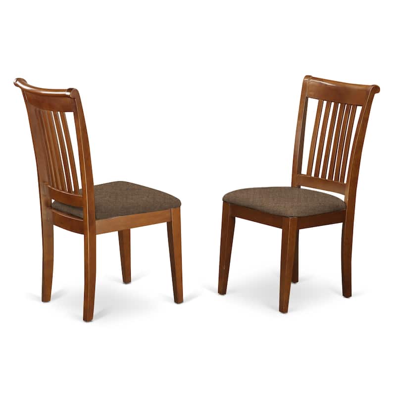 Extendable Dining Table Set - 6 Chairs, Saddle Brown, 30" x 60" Table