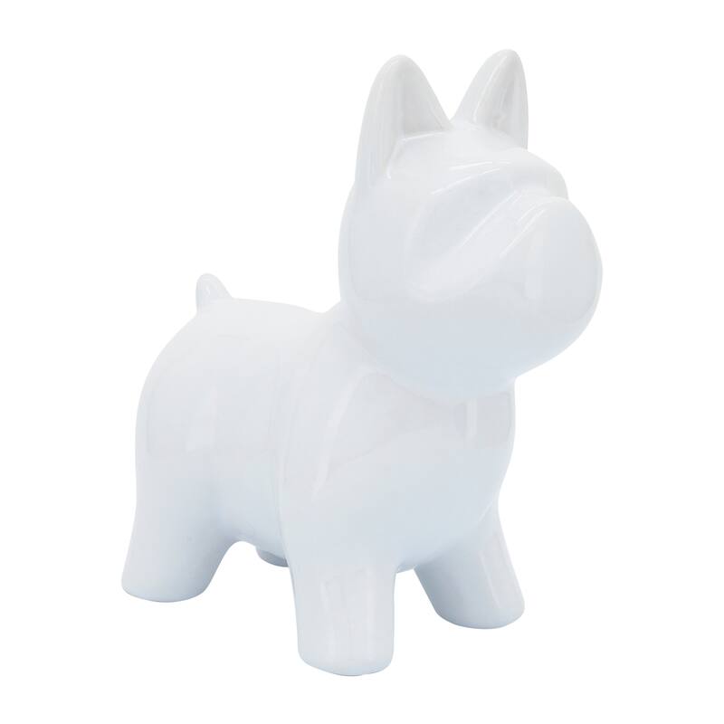 Sagebrook Home Frenchie Ceramic Dog Statue Sculpture