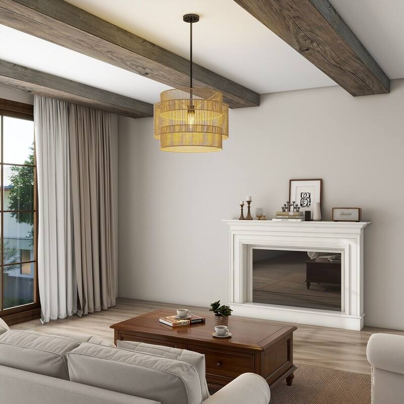 Rattan Pendant Light Fixtures Boho Coastal Chandelier