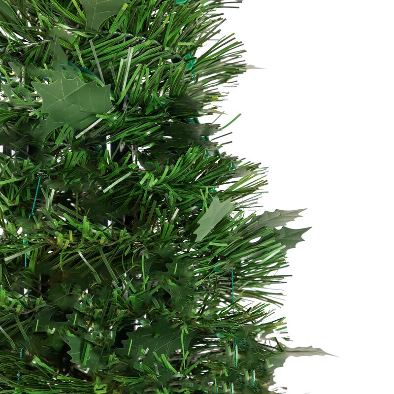 4' Green Tinsel Pop-Up Artificial Christmas Tree, Unlit - 4 Foot