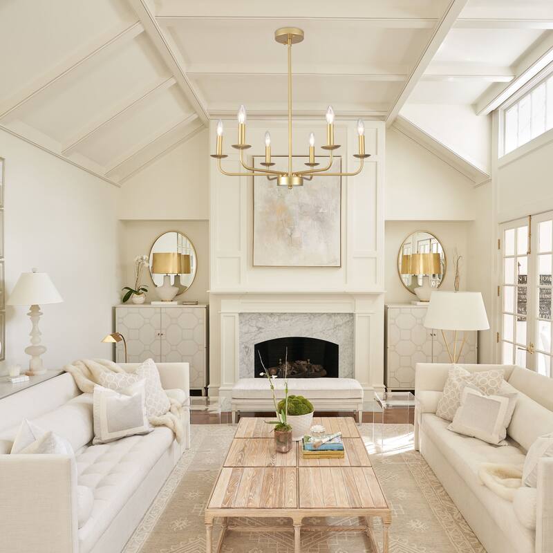 24.01 in. Modern Farmhouse Chandelier , 6-Light French Country Chandelier for Dining Room Living Room Bedroom Kitchen