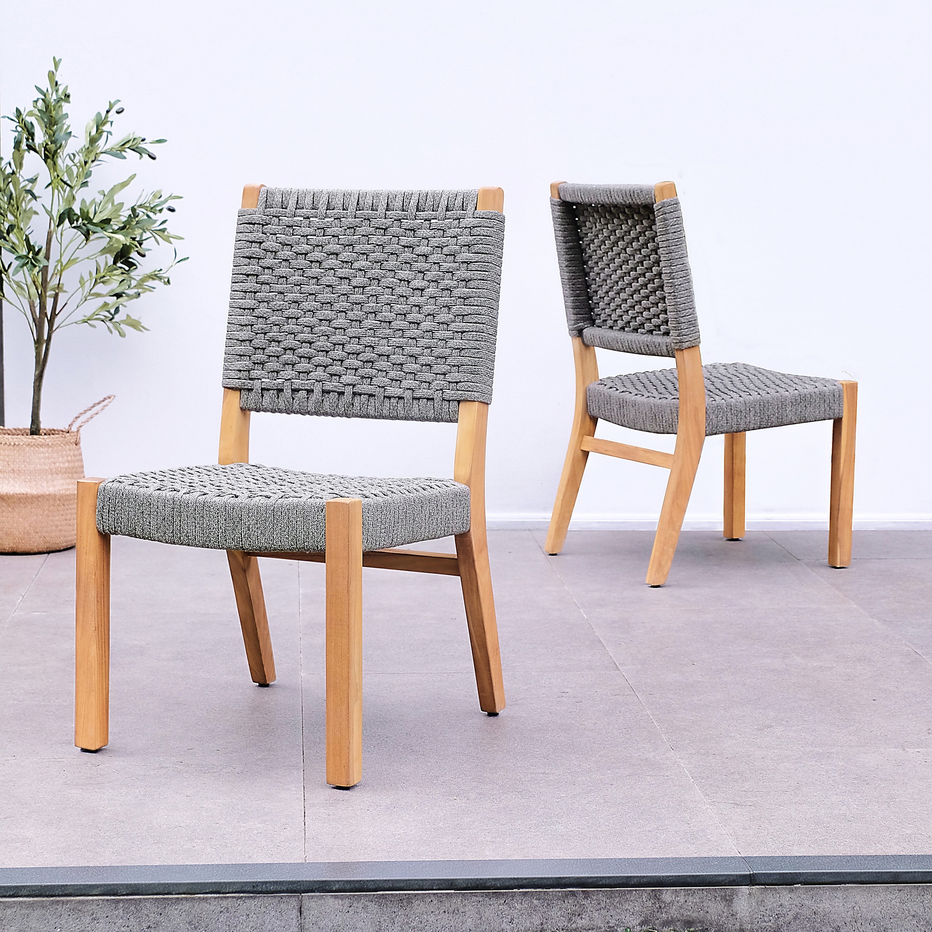 Cambridge Casual Riley Teak Dining Chair Set of 2