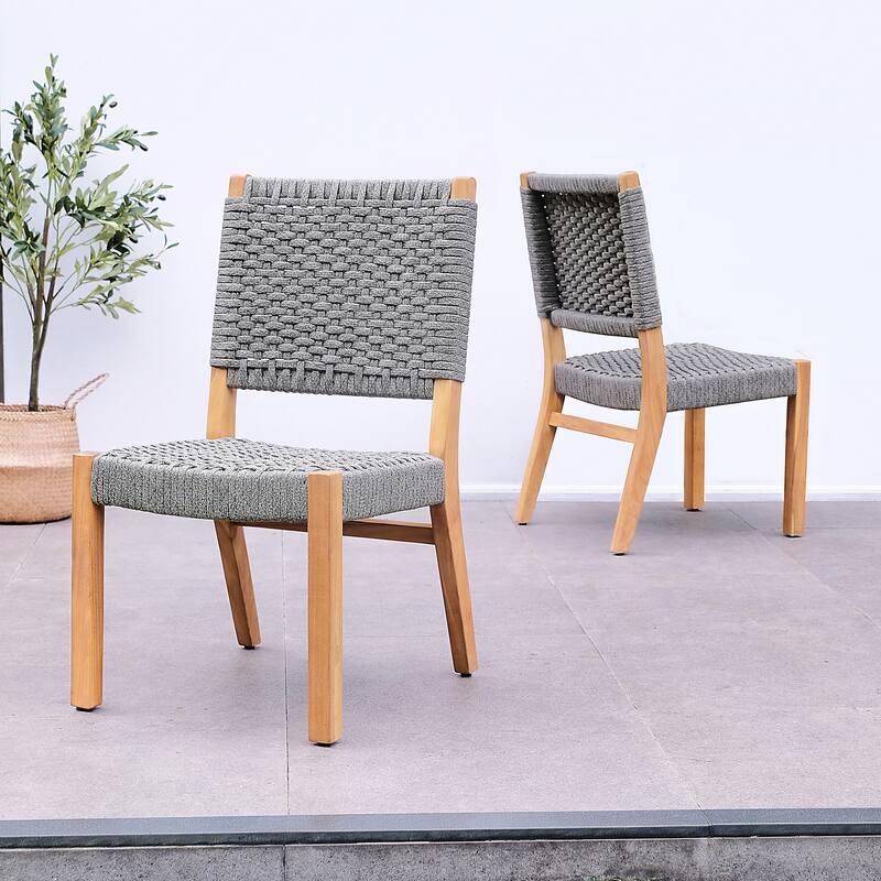 Cambridge Casual Zephyr 2-piece Teak Patio Dining Chair