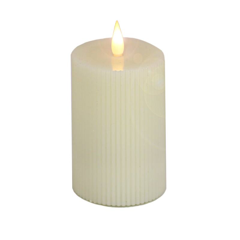 HGTV Home Collection 9 in Georgetown Real Motion Flameless Candle With Remote, Ivory, LED - 9 in