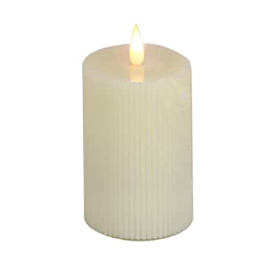 HGTV Home Collection 9 in Georgetown Real Motion Flameless Candle With Remote, Ivory, LED - 9 in