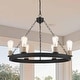 preview thumbnail 1 of 18, Acroma 6 Light 27In Farmhouse Wagon Wheel Modern Chandelier-UL - N/A