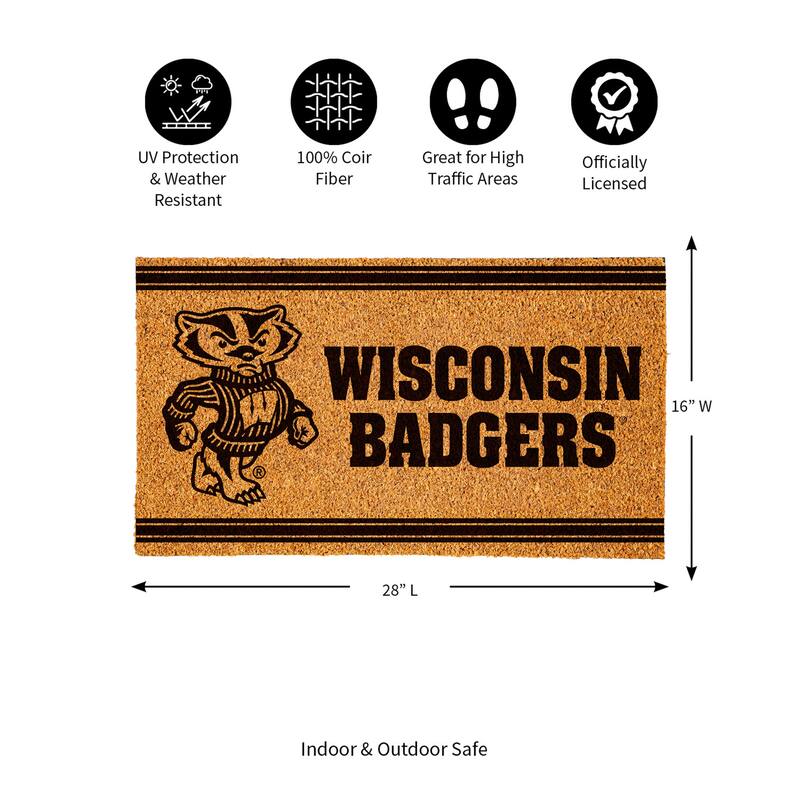 28 in. x 16 in. University of Wisconsin-Madison, Coir Mat