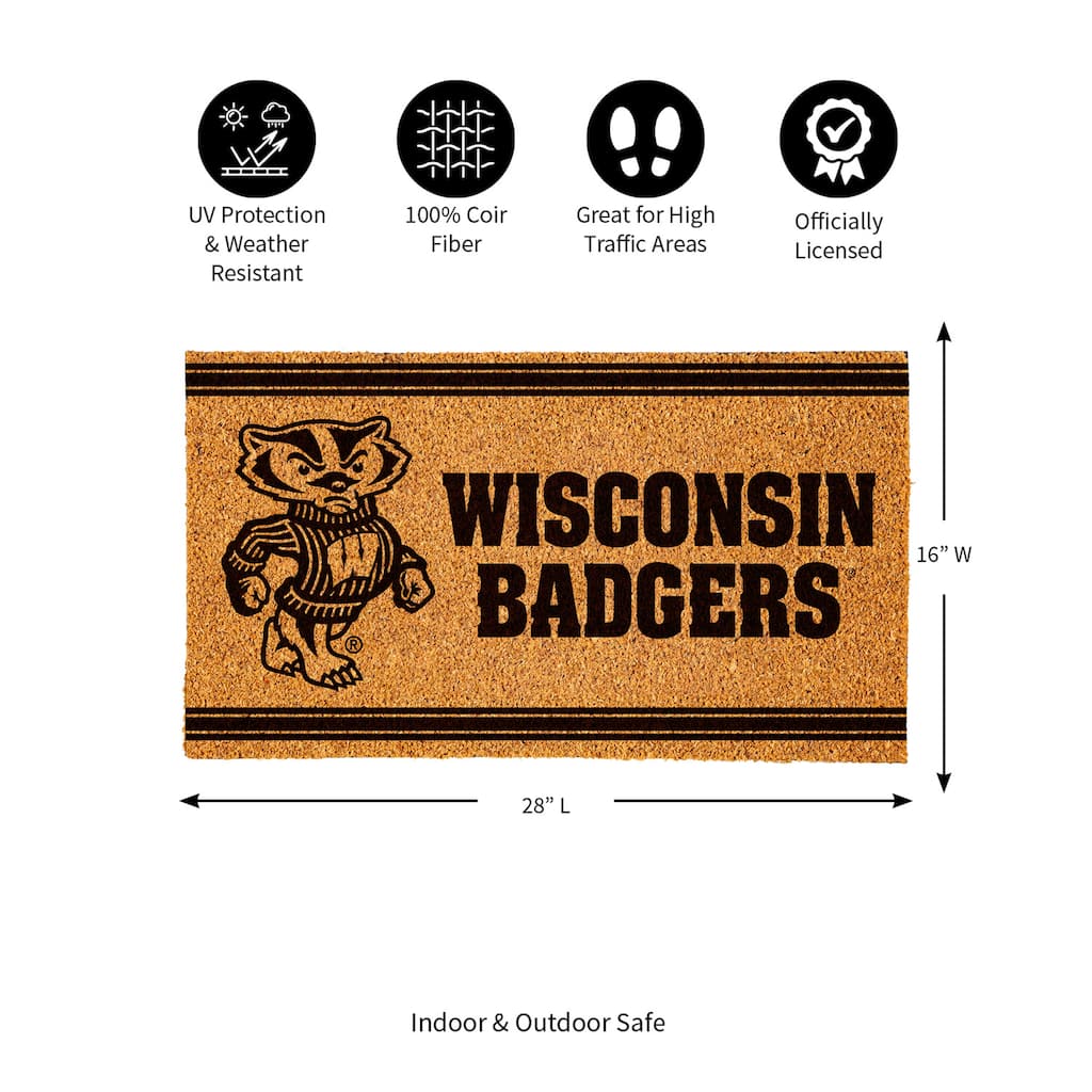 28 in. x 16 in. University of Wisconsin-Madison, Coir Mat