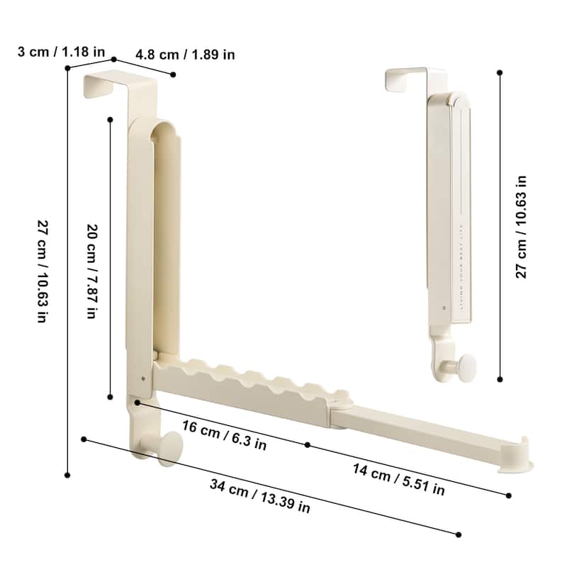 Sorbus Over Door Hanger, Foldable, Heavy-Duty and Space Saving Over Door Organizer Drying Rack, (6 Anti-Slip Hooks)
