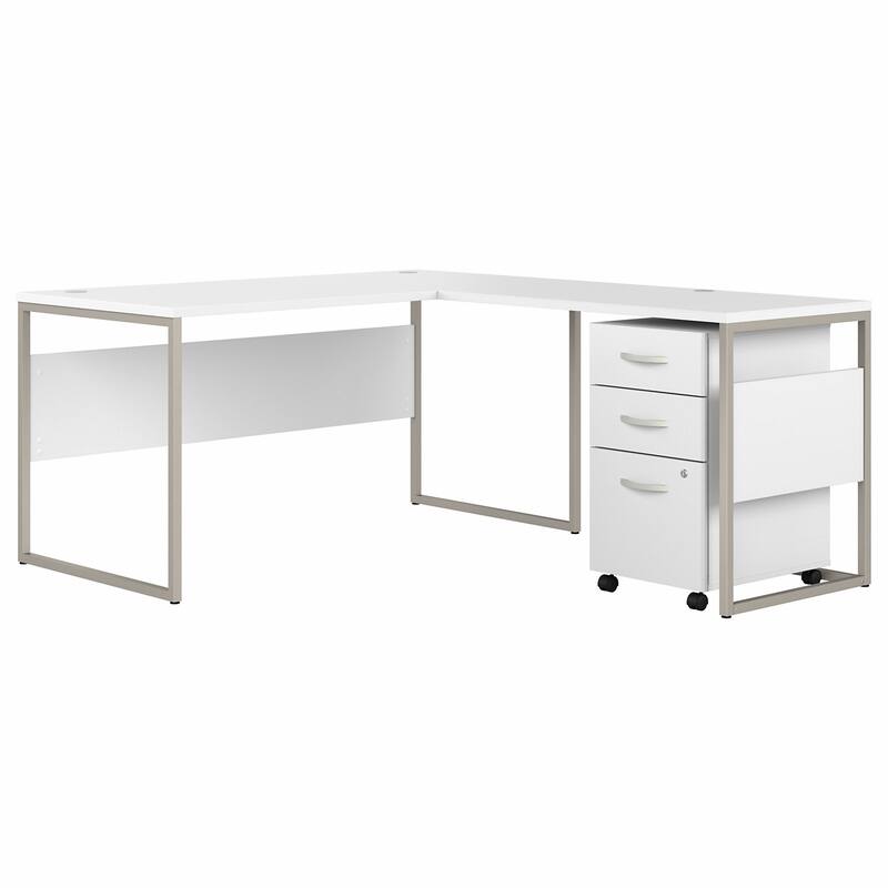 Hybrid 60W L Shaped Table Desk with Drawers by Bush Business Furniture