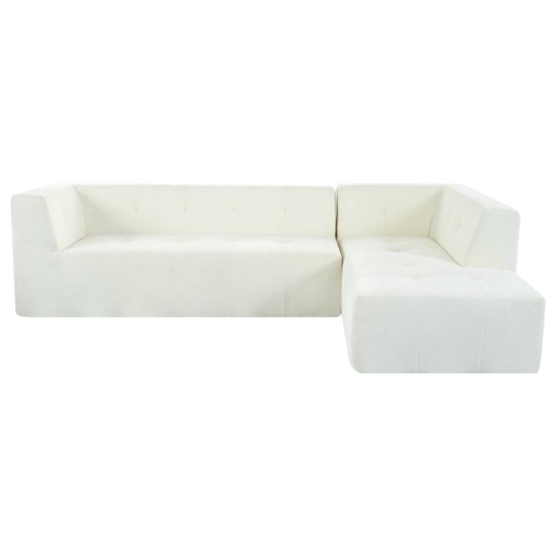 112.2" Chenille Modular L-Shaped Sofa Bed with Free Combination Design and No-Assembly Required
