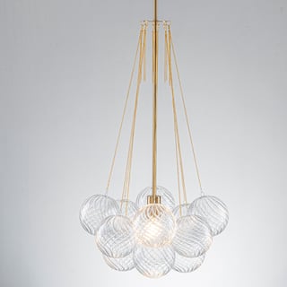 1 - Light Sputnik Glass Bubble Sphere Chandelier for Dinning Room - 45.1 in. W x 20 in. H
