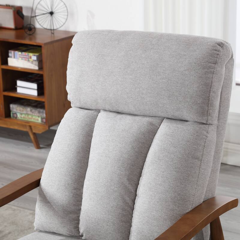 PU Leather Recliner Chair,Living Room Solid Wood Accent Chair