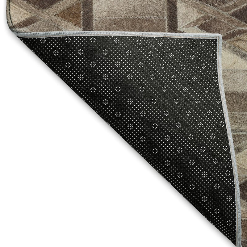 Premium Washable Super Soft Faux Geo Cowhide Mayfield Rug