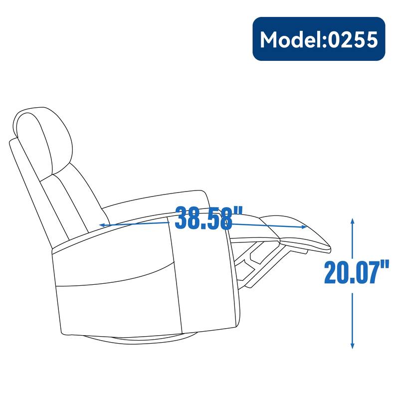 Heat Massage Manual Recliner Chair with Rocker and Swivel